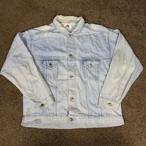 Vintage Pepsi Denim Jacket‎ Adult X-Large Blue Button Up Trucker 90s Pop Soda